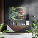 The Cage Brushed Aluminium Dibond Wall Art.